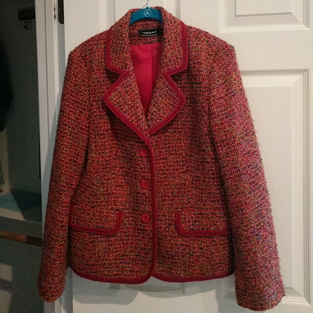 Colorful tweed jacket